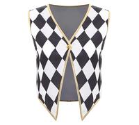 Loodgao Gilet Da Circo Per La Direttrice Del Circo Divisa A Righe Senza Maniche Per Cosplay Halloween Carnevale Abbigliamento Da Club Nero L