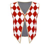 Loodgao Gilet Da Circo Per La Direttrice Del Circo Divisa A Righe Senza Maniche Per Cosplay Halloween Carnevale Abbigliamento Da Club Rosso S