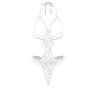 Loodgao Lingerie Donna Bodystring Aperto Erotico Vestito Da Notte Combinazione Babydoll Nottino C Bianco Taglia unica