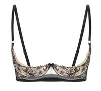 Loodgao Reggiseno con Ferretto Donna Reggiseno Semi Seno Nudo Intimo Bralette Push Up Sxl Nero L