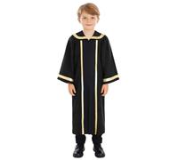Loodgao Vestiti Coro Bambini Abito Giudice Toga Lunga Maniche Lunghe Abito Giudice Bambine La Chiesa Il Cosplay Nero 11-12 anni