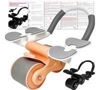 LOODIA Ab Roller - Rullo per allenare i muscoli addominali, con rimbalzo automatico, per fitness, attrezzo per il fitness a casa, attrezzatura per l'allenamento della forza a casa (arancione)