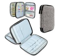 LOOEN Borsa per ferri da maglia, Borsa organizer per ferri da maglia circolari, 23,6 pollici, Grigio puro, Classico