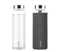 LOOFORE Borraccia in Vetro 1 litro 1000 ml, Bottiglia d'Acqua Trasparente Portatile con Guaina Protettiva in Neoprene, Bottiglia Vetro 1l per Acqua per Il Campeggio Viaggi tè Ufficio