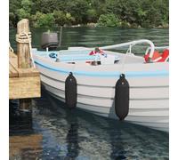 LoogCape 2 parafanghi per barche, diametro 14 x 50 cm, nero, in PVC, resistente all'acqua, alle intemperie, design a doppio foro, per ancoraggio, investitori, porti, barche, yacht, vela, canoa, kayak