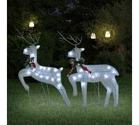 LoogCape 2 renne a LED bianche, 40 LED, illuminazione natalizia resistente alle intemperie, per interni ed esterni, con 8 effetti luminosi, USB, funzionamento a batteria, decorazione per giardino