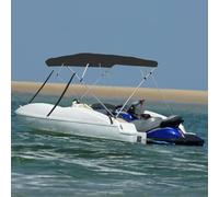 LoogCape 4-Bow Bimini-Top - Tettoia per barca, 243 x 196 x 137 cm, resistente alle intemperie e ai raggi UV, con telaio in alluminio e acciaio inox, con custodia protettiva, adatta per barche a motore