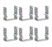 LoogCape 6 supporti per pali in acciaio zincato, colore argento, 14 x 6 x 15 cm, a forma di U, con fori preforati, montaggio semplice, fissaggio durevole per recinzione da giardino, carport, pergola