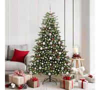 LoogCape Albero di Natale Artificiale con 300 LED, Altezza 180 cm, Abete Verde con Supporto, Alimentazione USB, Decorazione Festiva per Soggiorno ed Esterno, Include Palline e Punta