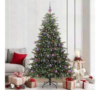 LoogCape Albero di Natale artificiale con 300 LED, verde, 210 cm, in PVC durevole e metallo, decorazione per un'atmosfera festosa in interni ed esterni, facile da montare, alimentazione USB