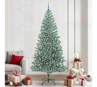 LoogCape Albero di Natale artificiale da 240 cm con catena luminosa a LED, design innevato e forma moderna a cono per decorazioni festive in interni ed esterni