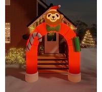 LoogCape Arco natalizio gonfiabile con LED, 380 cm, resistente alle intemperie, decorazione per giardino, casa, balcone, terrazza, con catena luminosa a LED e ventilatore per un'atmosfera festosa in
