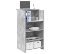 LoogCape Bancone per ricevimento, grigio cemento, 55 x 50 x 103,5 cm, in legno con ripiano integrato, bancone per reception, ufficio, hall hotel, clinica, crea ordine sul posto di lavoro