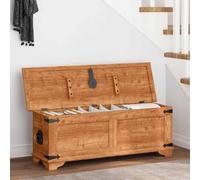 LoogCape Baule rustico in legno di mango con coperchio in legno massiccio, contenitore versatile per camera da letto, soggiorno, corridoio, giardino e balcone, organizer salvaspazio in stile vintage