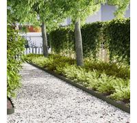 LoogCape Bordatura per prato, 10 pezzi, verde oliva, 100 x 0,05 x 15 cm, resistente alle intemperie, per aiuole, sentieri, terrazze, sistemi a incastro flessibili, bordo di falciatura durevole, blocco