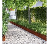 LoogCape Bordi per prato, 30 pezzi, resistenti alle intemperie, in acciaio, per delimitazione del giardino, flessibili, sistema ad incastro per sentieri e aiuole per esterni