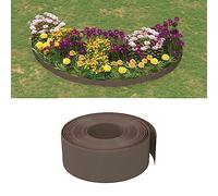 LoogCape Bordi per prato, 4 pezzi, marrone, 10 m x 20 cm, in polietilene, flessibile, resistente alle intemperie, per giardino, prato, delimitazione delle radici