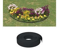 LoogCape Bordi per prato, 5 pezzi, nero, 10 metri, 10 centimetri, in polietilene, flessibile, per aiuola, per giardino, delimitazione del sentiero, blocco delle radici, resistente alle intemperie