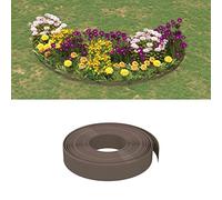 LoogCape Bordura per prato, 4 pezzi, marrone, 10 m, 10 cm, in polietilene, flessibile, per giardino, prato, delimitazione delle radici, sistema a incastro, resistente alle intemperie, durevole, facile