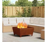 LoogCape Braciere marrone, 80 x 80 x 43 cm, in acciaio resistente alle intemperie, per esterni, durevole con materiale resistente al calore, ideale per giardino, terrazza
