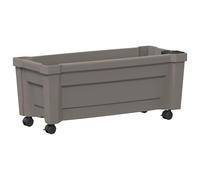 LoogCape Calypso - Vaso per piante con ruote, grigio, 79 x 35 x 33 cm, in robusto polipropilene per esterni, resistente alle intemperie e facile da spostare, con sistema di irrigazione e facile