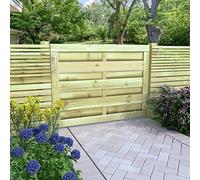 LoogCape Cancello da giardino in legno di pino impregnato, verde, 100 x 75 cm, per giardino e terrazza, resistente alle intemperie e alla muffa, con doghe verticali