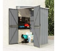 LoogCape Capanno da giardino grigio, 118 x 100 x 178 cm, in metallo resistente alle intemperie, con acciaio zincato, serratura della porta chiudibile, tetto robusto, ideale per attrezzi, tosaerba