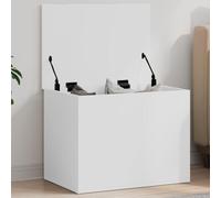LoogCape Cassapanca bianca, 60 x 42 x 46 cm, in legno, versatile, con spazio, piastra superiore stabile, coperchio con braccio di supporto a molla, ideale per soggiorno, camera da letto, cameretta dei