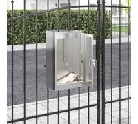 LoogCape Cassetta delle lettere con vano portaoggetti, in acciaio inox, colore argento, 30 x 20 x 55 cm, resistente alle intemperie, per esterni, con serratura e finestra, per porta di casa, giardino