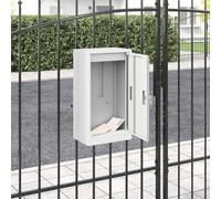 LoogCape Cassetta delle lettere con vano portaoggetti, in acciaio resistente alle intemperie, colore bianco, 30 x 20 x 55 cm, per esterni con porta richiudibile, finestra di visualizzazione, vano