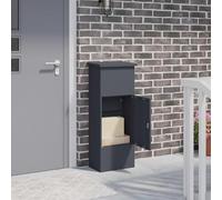 LoogCape Cassetta per pacchetti con spazio per esterni, antracite, 44,5 x 29 x 110,5 cm, in acciaio, resistente alle intemperie, richiudibile, per una ricezione sicura dei pacchi in giardino e