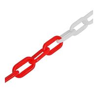 LoogCape Catena di sicurezza, 2 pezzi, in plastica, 30 m, rosso e bianco, per segnaletica di sicurezza, segnale di avvertimento, marcatura industriale, magazzino, officina, cantiere, scale, parete
