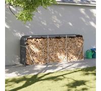 LoogCape Cesto per legna da ardere, 234 x 45 x 100 cm, in acciaio zincato, per esterni e interni, stabile, per legna da ardere, accessori per camino, giardino, terrazza