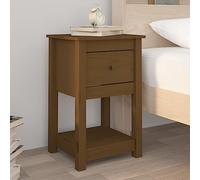 LoogCape Comodino marrone miele in legno di pino massiccio, 40 x 35 x 61,5 cm, spazio per camera da letto, comò con ripiano, armadio e scaffale per ordine nel corridoio