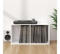 LoogCape Contenitore lucido per dischi in vinile, 71 x 34 x 36 cm, con 2 scomparti per vinili, accessori, design robusto in legno, versatile come trasporto o stoccaggio