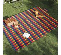 LoogCape Coperta da picnic pieghevole, multicolore, a quadretti, 200 x 150 cm, in velluto, con borsa per il trasporto, per esterni, campeggio, spiaggia, escursionismo, viaggi e tempo libero all'aperto