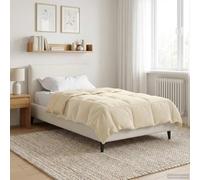 LoogCape Coperta estiva color crema, 155 x 200 cm, in microfibra con design trapuntato, design in tessuto su entrambi i lati, traspirante, lavabile, per un piacevole comfort durante tutto l'anno