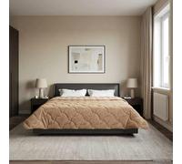 LoogCape Coperta estiva tortora, 200 x 200 cm, in microfibra, pile, traspirante, lavabile, durevole, leggera, adatta per l'estate e la mezza stagione