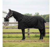 LoogCape Coperta per cavallo, verde scuro, nero, 95 cm, impermeabile, traspirante, robusta, per stalla e all'aperto, protezione in caso di pioggia, vento, inverno, transizione, paddock, pony, pollaio