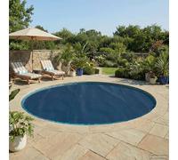 LoogCape Copertura solare per piscina, diametro 600 cm, rotonda, colore nero e blu, resistente ai raggi UV, protezione dall'evaporazione dell'acqua, conservazione del calore, lunga durata