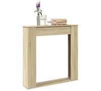 LoogCape Cornice per camino in rovere Sonoma, 100 x 20 x 100 cm, materiale in legno per camino elettrico, accessorio decorativo per camino, protezione antincendio, superficie di appoggio, durevole