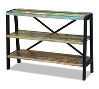 LoogCape Credenza in legno riciclato con tre ripiani stabili e robusta struttura in acciaio per uno spazio versatile in stile retrò, ideale per soggiorno, sala da pranzo, corridoio, cucina, ufficio