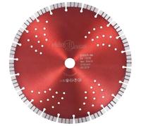 LoogCape Disco da taglio diamantato con turbo e fori, 300 mm, per acciaio, calcestruzzo, granito, mattoni, gres, montaggio su seghe da tavolo, tagliatrici, smerigliatrici, adatto per taglio a umido e