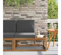 LoogCape Divano da esterno in legno di acacia massiccio con cuscino, resistente alle intemperie, per giardino, terrazza, balcone, 91 x 63 x 73 cm, espandibile, comodo gruppo di sedute per il relax