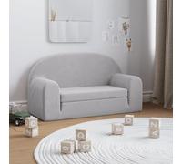 LoogCape Divano letto per bambini a 2 posti, grigio chiaro, morbido peluche con rivestimento rimovibile, versatile divano per bambini, per leggere, giocare, dormire, design durevole 2 in 1 per la