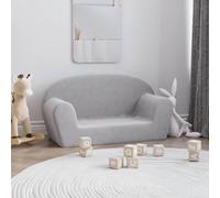 LoogCape Divano per bambini a 2 posti, grigio chiaro, morbido peluche con rivestimento rimovibile, resistente e facile da pulire, ideale per i bambini piccoli per leggere, giocare o rilassarsi