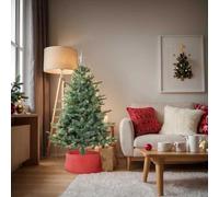 LoogCape Gonna per albero di Natale, rosso, Ø 65 x 24 cm, in plastica, per interni ed esterni, elegante copertura per l'albero, protezione per il pavimento, decorazione festiva, copertura durevole