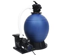 LoogCape Impianto filtrante a sabbia con valvola a 7 vie e pompa da 1000 W, per piscine e vasche idromassaggio, blu e nero, durevole, 18 m³/h, adatto per la filtrazione dell'acqua e la cura della