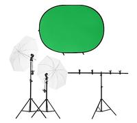 LoogCape Kit da studio fotografico con luci e sfondo per fotografia professionale di prodotti, studio domestico, vlogging e streaming, lampade LED dimmerabili, supporto per sfondo regolabile in