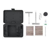 LoogCape Kit di riparazione pneumatici per auto, 27 pezzi, con strumenti, tappi per pneumatici e contenitore, per auto, moto, camion, SUV, trattori, strumenti per forature, facile riparazione
